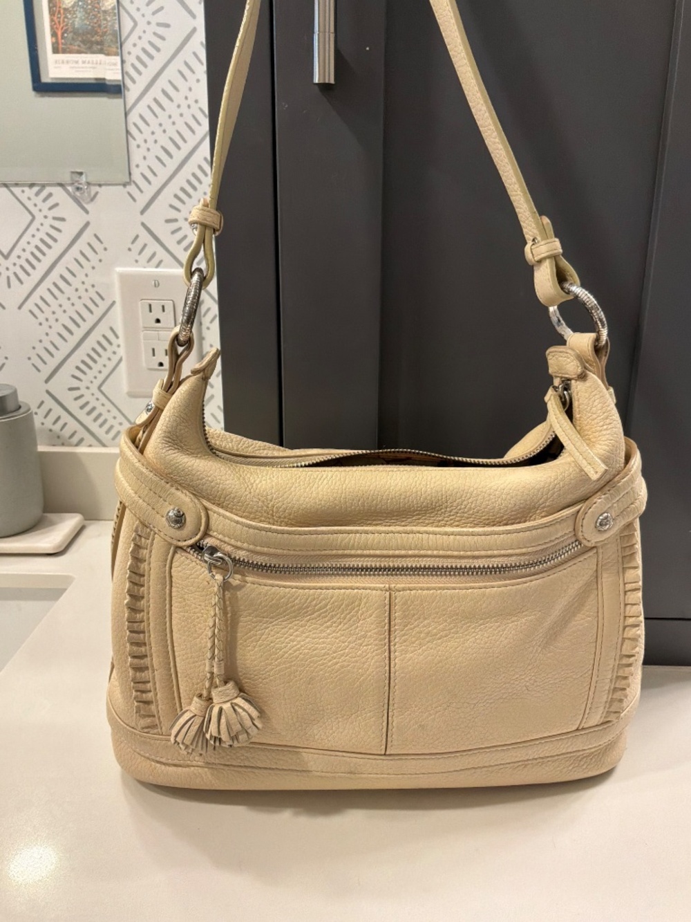 Vintage Brighton Pebbled Leather Shoulder Bag